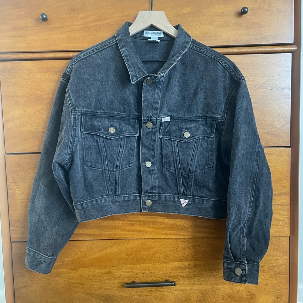 Vintage 80’s Georges Marciano for Guess Black Denim Jacket